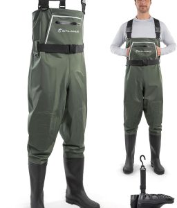 Calamus WaveWalker Fishing Waders for Men & Women, 100% Waterproof PVC Waders with Slip-Resistant Boots, Tear-Resistant Nylon